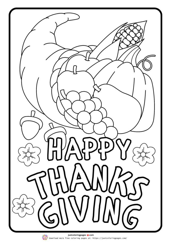 Thanksgiving coloring pages easy