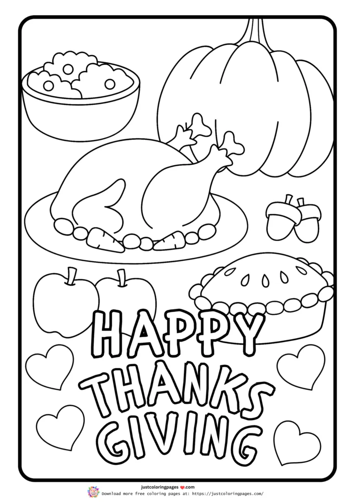 Thanksgiving coloring pages easy