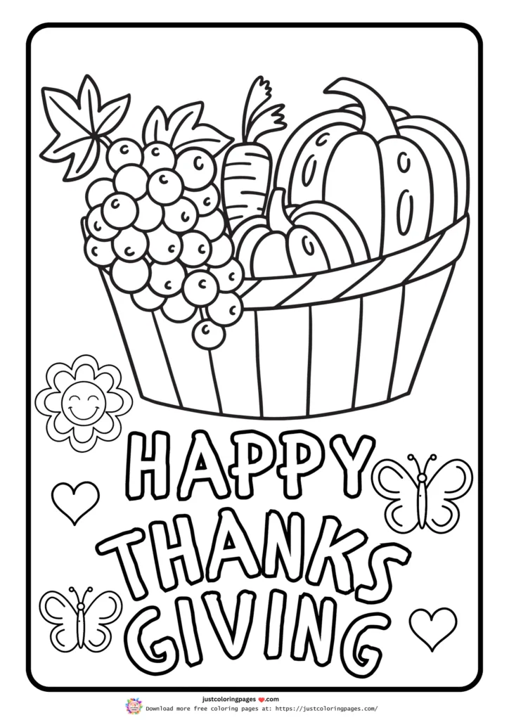 Thanksgiving coloring pages easy