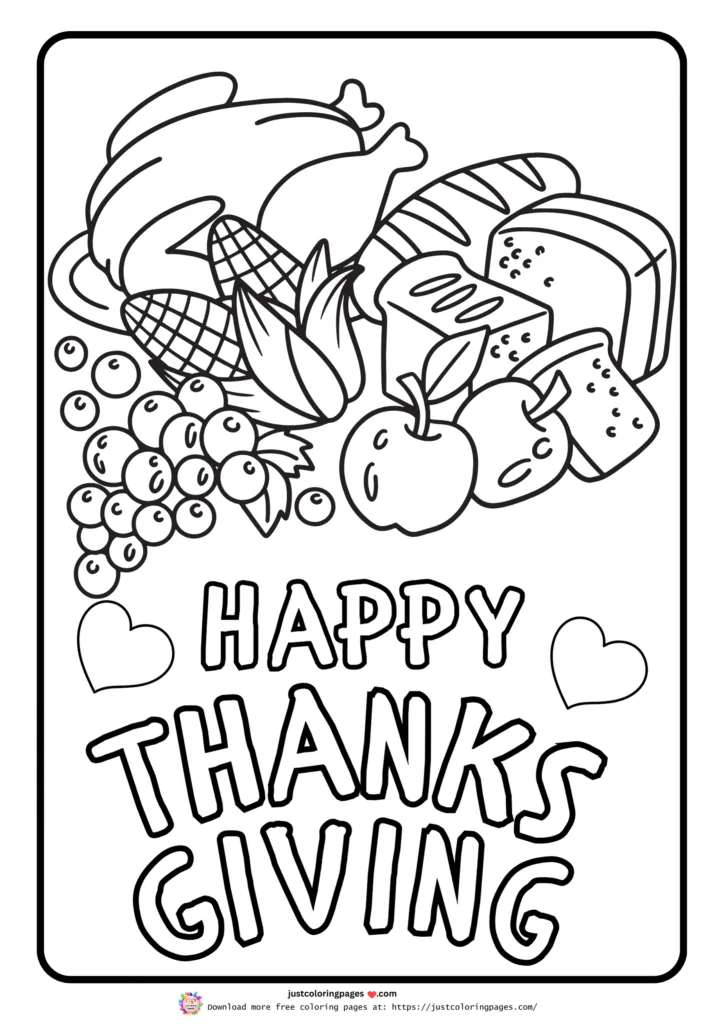 Thanksgiving coloring pages easy