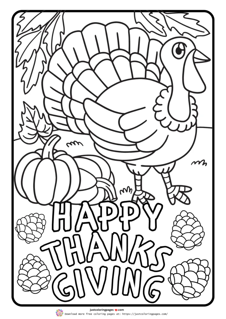 Thanksgiving coloring pages easy