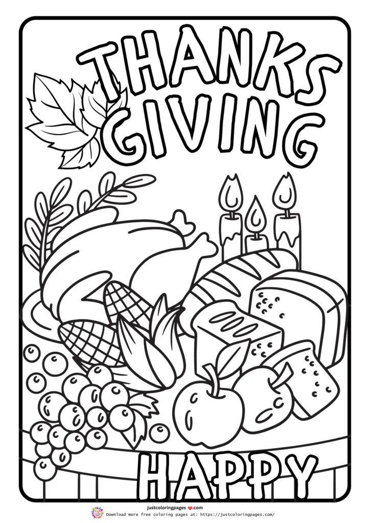 Thanksgiving coloring pages easy