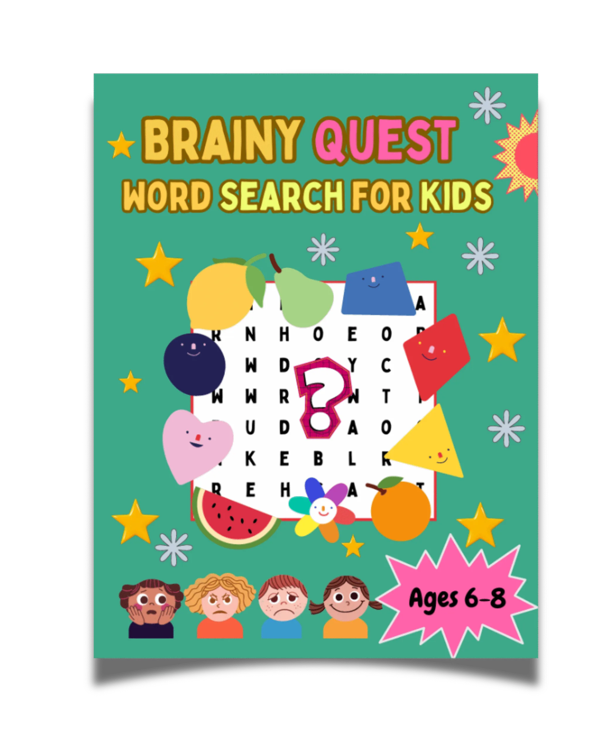 Brainy Quest Word Search for Kids Ages 6-8