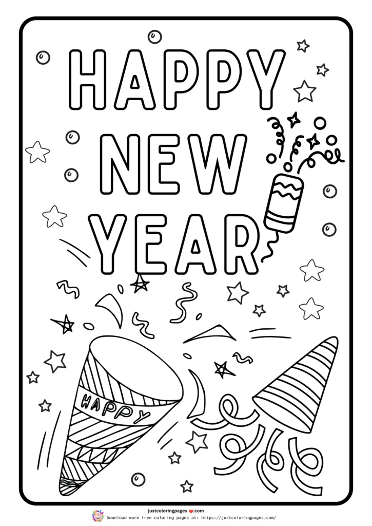 29+ Happy New Year Coloring Pages for Kids (Printable PDF) 4 New Year Fun Activity for Kids