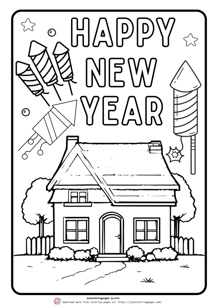 29+ Happy New Year Coloring Pages for Kids (Printable PDF) 3 HAPPY NEW YEAR COLORING PAGE