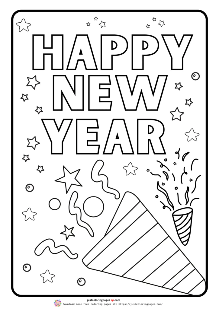 29+ Happy New Year Coloring Pages for Kids (Printable PDF) 2 Happy New Year Sheet for Children to Color