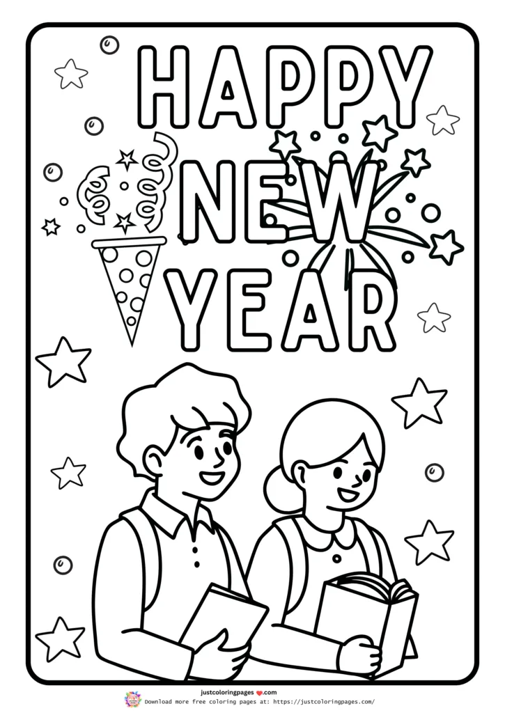 29+ Happy New Year Coloring Pages for Kids (Printable PDF) 31 Easy New Year's festivities Activity for Kids