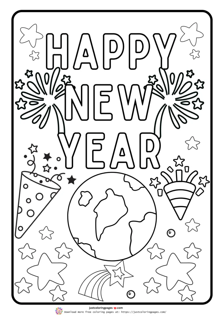 29+ Happy New Year Coloring Pages for Kids (Printable PDF) 23 Festive Happy New Year coloring page