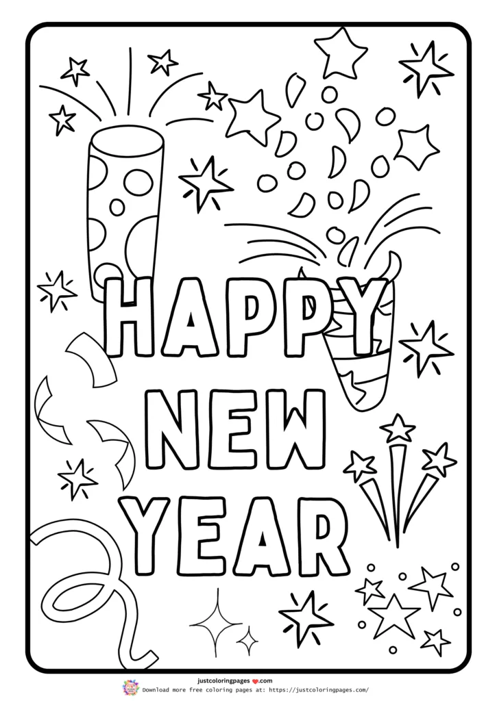 29+ Happy New Year Coloring Pages for Kids (Printable PDF) 22 Festive Happy New Year coloring page for kids with creative designs