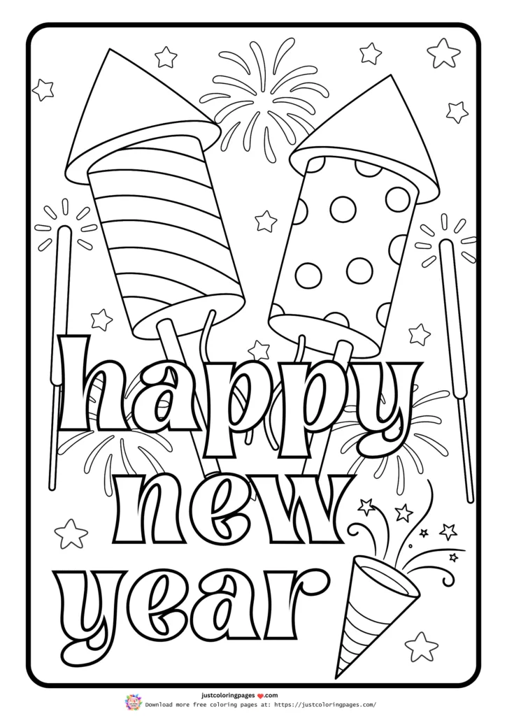 29+ Happy New Year Coloring Pages for Kids (Printable PDF) 15 Happy new year joyful illustrations