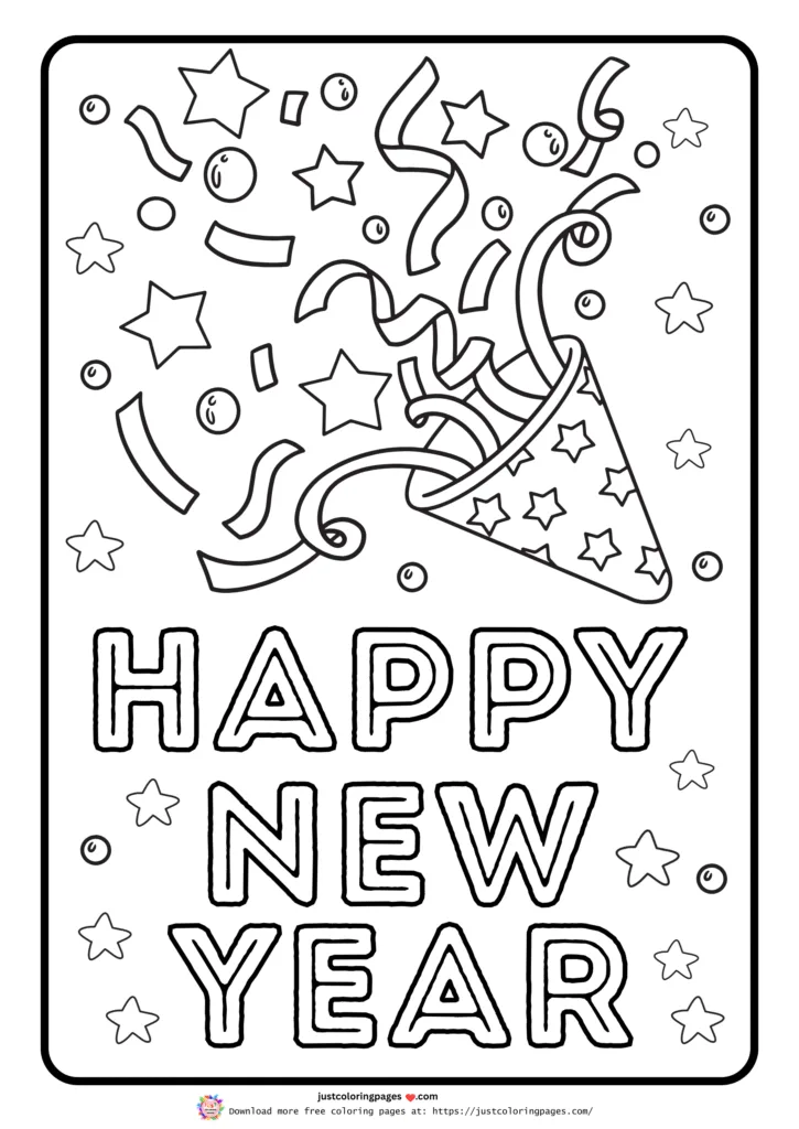 29+ Happy New Year Coloring Pages for Kids (Printable PDF) 13 New Year celebration page for kids