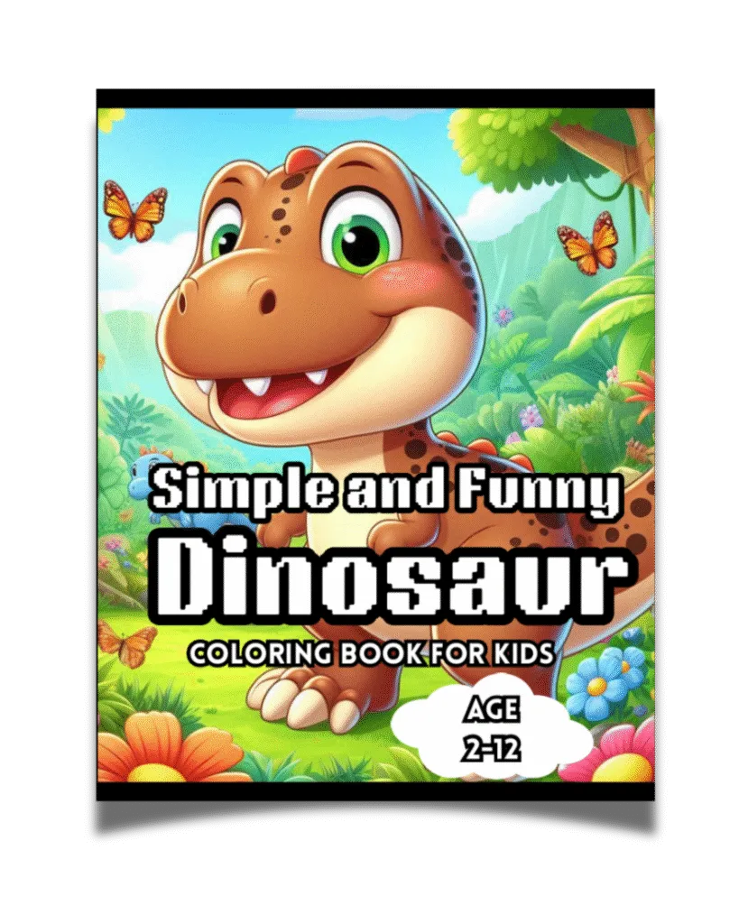Simple and Funny Dinosaur Coloring Book: Cute Dinosaurs with 48 Coloring Pages for Kids