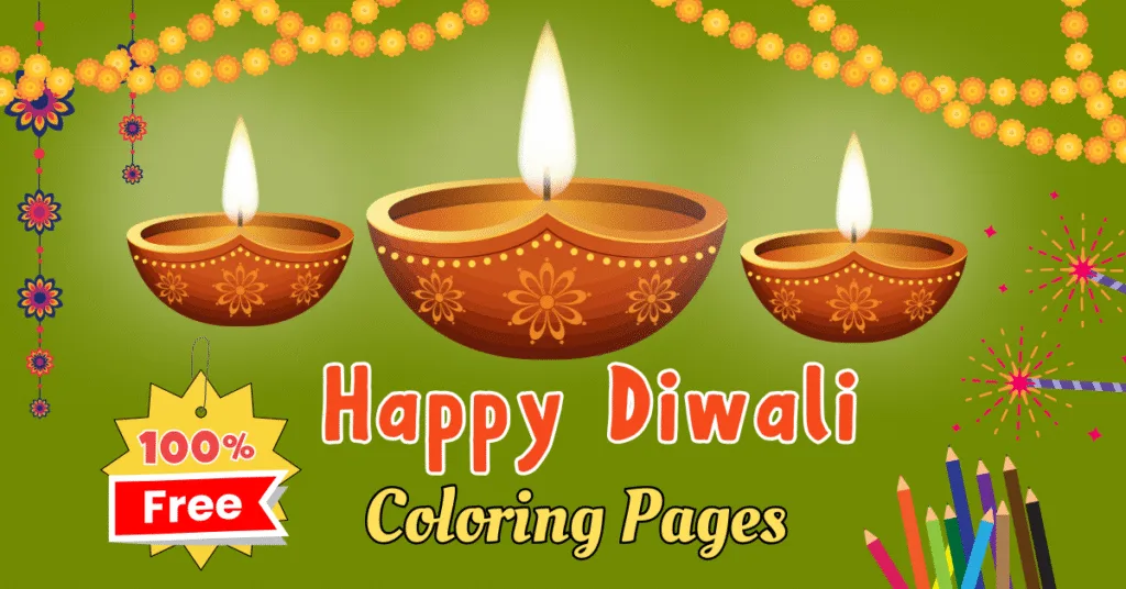 Happy Diwali Coloring Pages for Kids Free Printable PDF 1 Diwali coloring pages