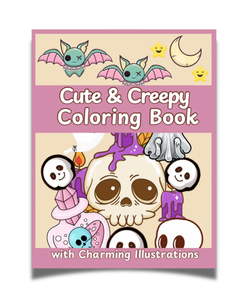 Cute and Creepy Coloring Book with Charming Illustrations