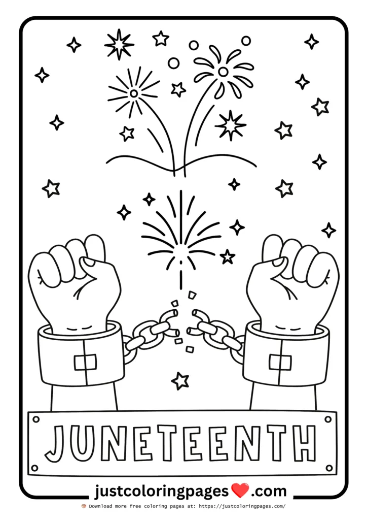 20+ Juneteenth Coloring Pages Easy (Free Printable PDF) 8 Broken chains, symbolizing the end of slavery