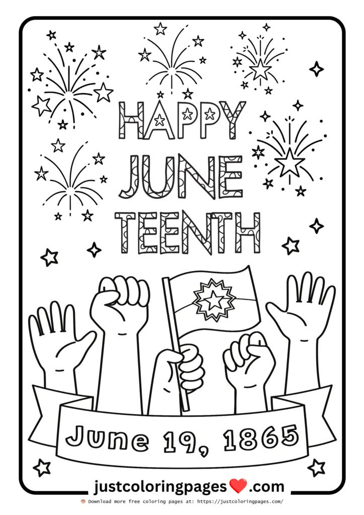 20+ Juneteenth Coloring Pages Easy (Free Printable PDF) 10 Juneteenth Holiday Coloring Pages Celebration