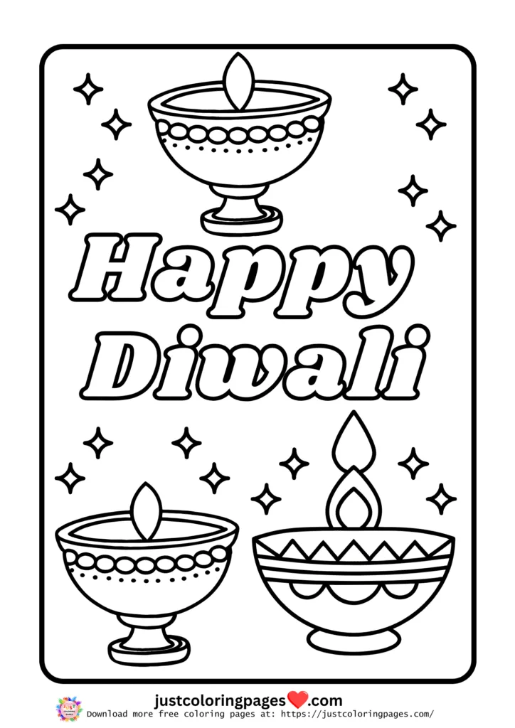 Happy Diwali Coloring Pages for Kids Free Printable PDF 31 happy diwali coloring pages free pdf