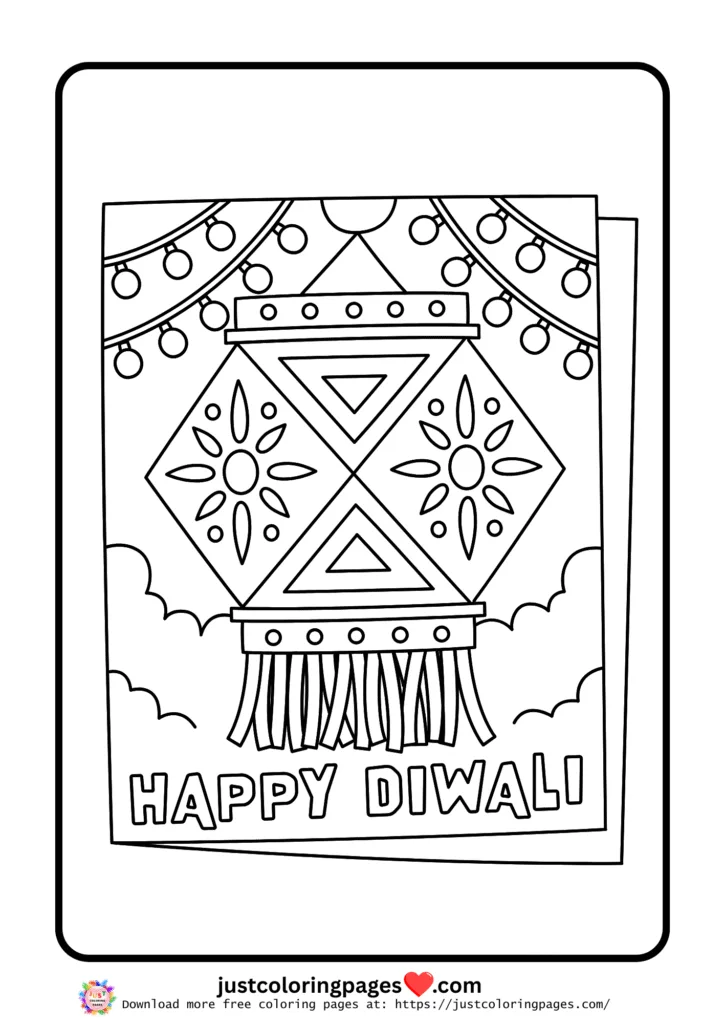 Happy Diwali Coloring Pages for Kids Free Printable PDF 22 happy diwali coloring pages free pdf