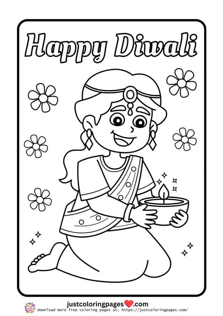Happy Diwali Coloring Pages for Kids Free Printable PDF 32 happy diwali coloring pages free pdf