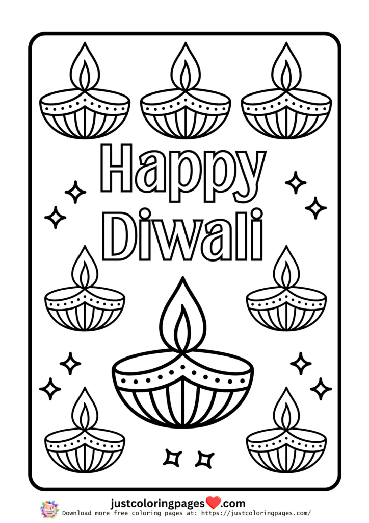 Happy Diwali Coloring Pages for Kids Free Printable PDF 2 happy diwali coloring pages