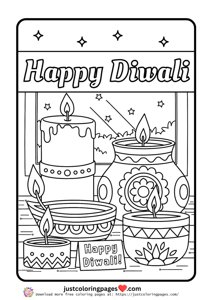 Happy Diwali Coloring Pages for Kids Free Printable PDF 5 happy diwali coloring pages