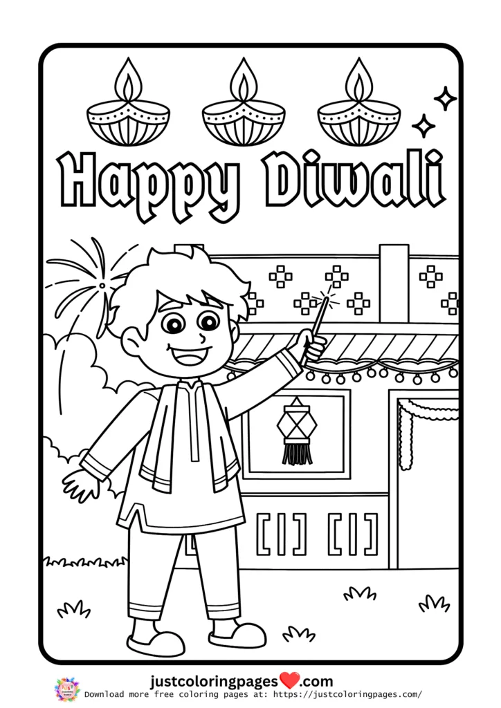 Happy Diwali Coloring Pages for Kids Free Printable PDF 30 happy diwali coloring pages free pdf