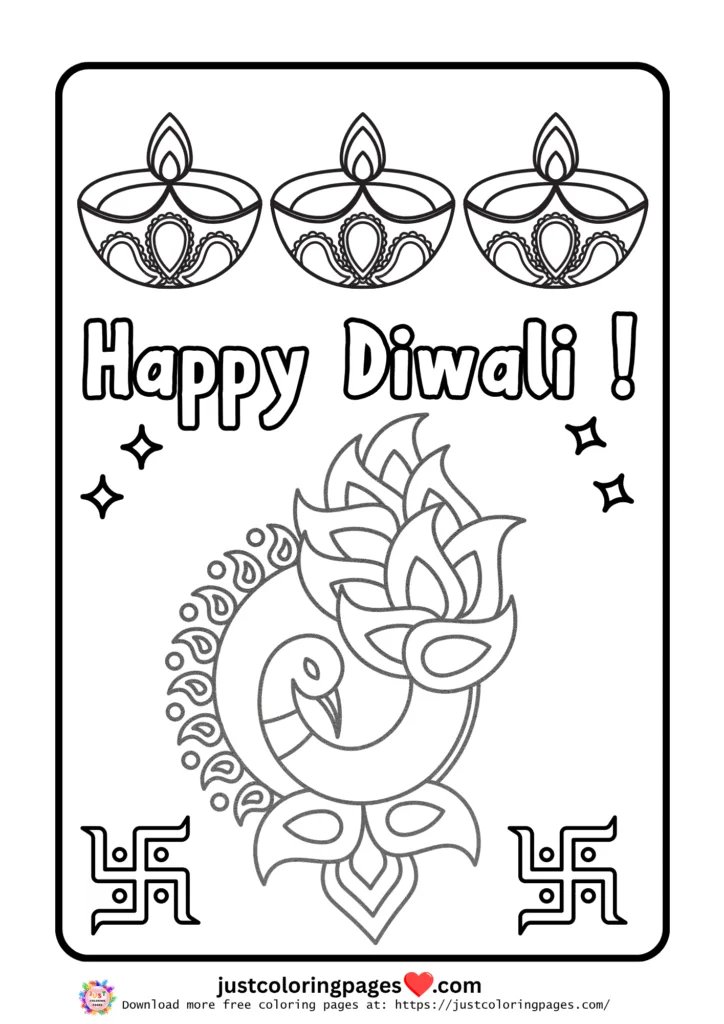 Happy Diwali Coloring Pages for Kids Free Printable PDF 18 happy diwali coloring pages free pdf