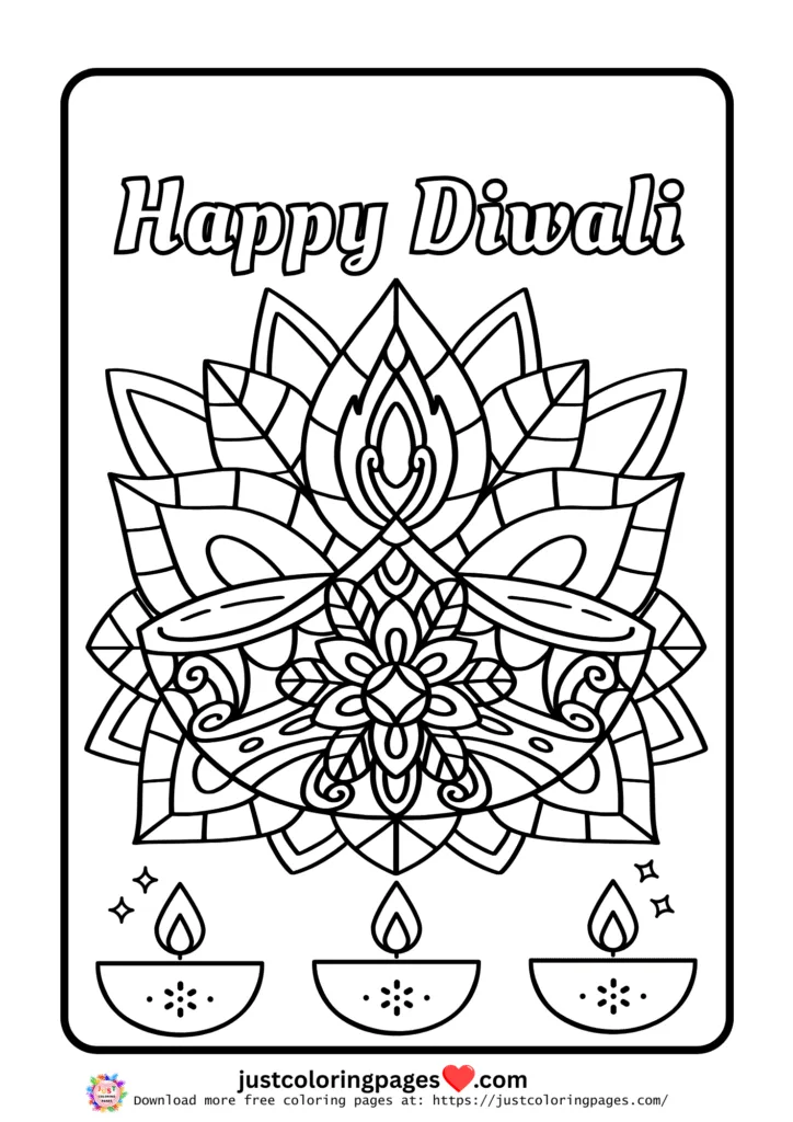 Happy Diwali Coloring Pages for Kids Free Printable PDF 27 happy diwali coloring pages free pdf