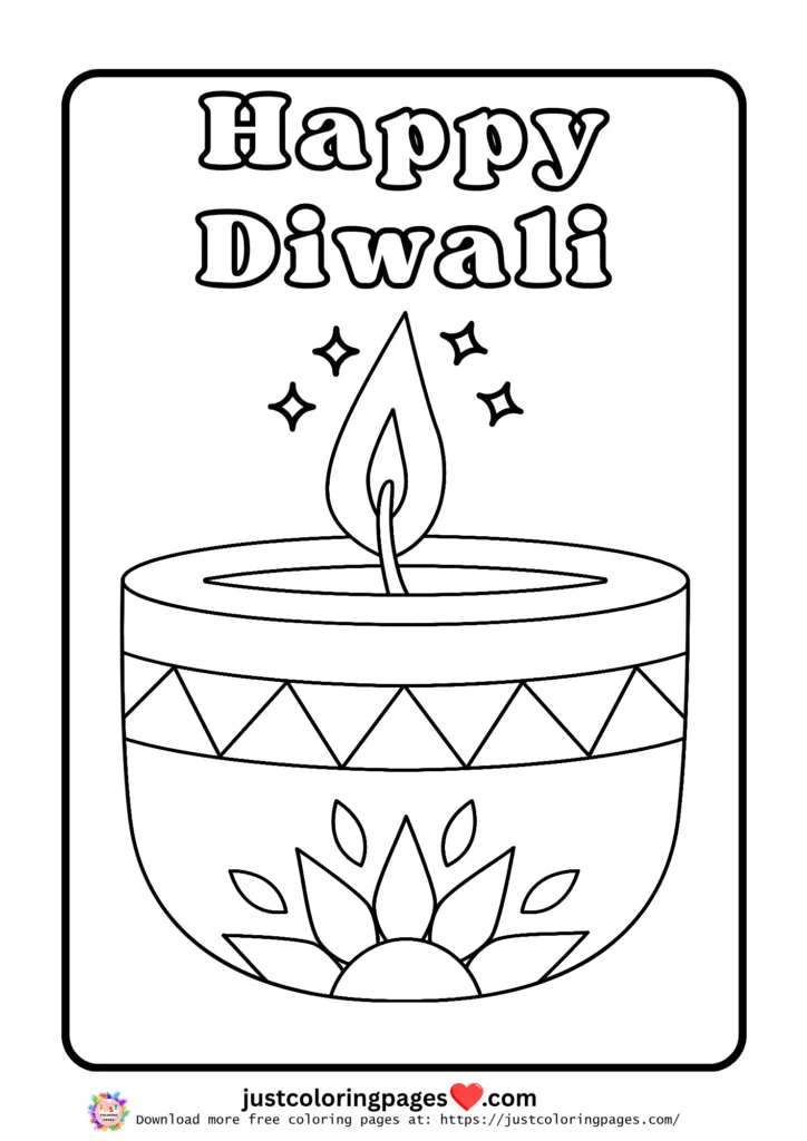 Happy Diwali Coloring Pages for Kids Free Printable PDF 19 happy diwali coloring pages free pdf