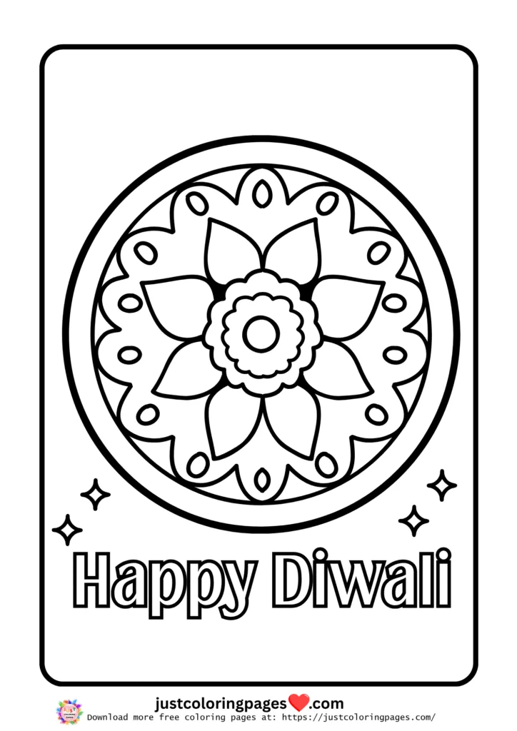 Happy Diwali Coloring Pages for Kids Free Printable PDF 8 happy diwali coloring pages free pdf
