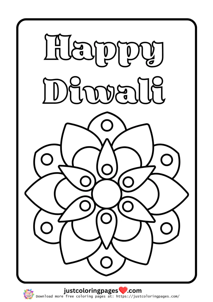 Happy Diwali Coloring Pages for Kids Free Printable PDF 10 happy diwali coloring pages free pdf