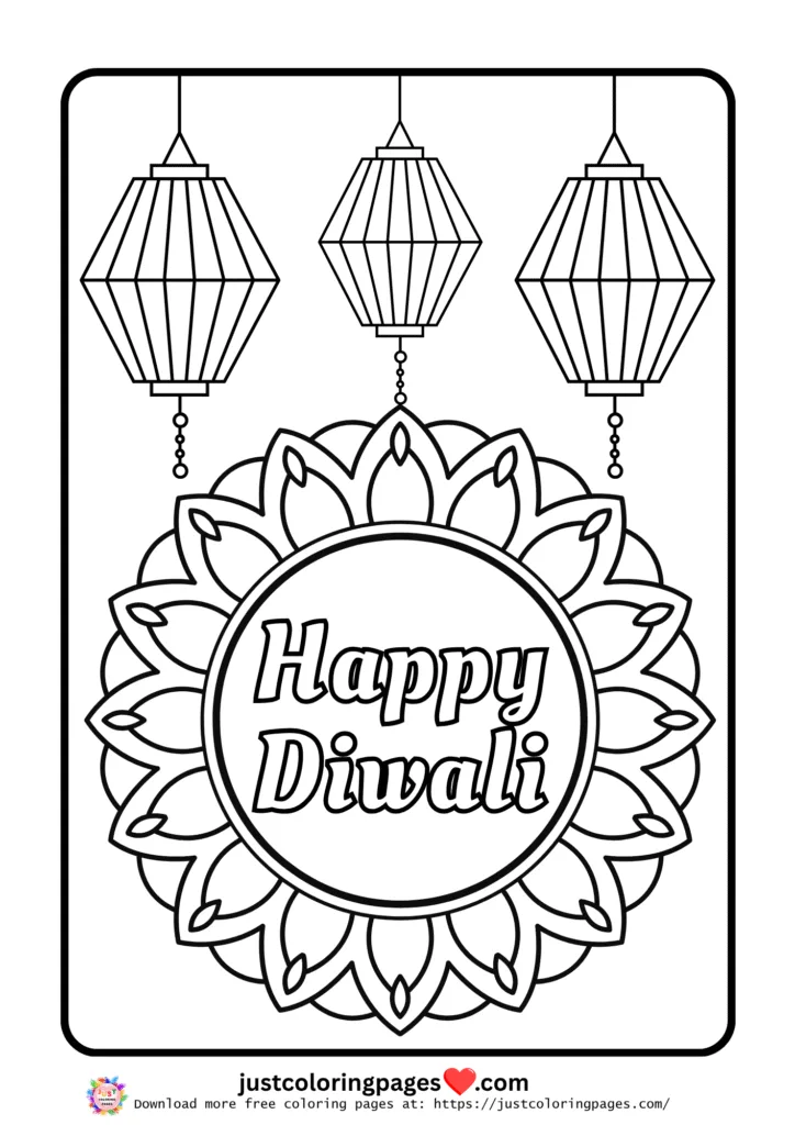 Happy Diwali Coloring Pages for Kids Free Printable PDF 20 happy diwali coloring pages free pdf