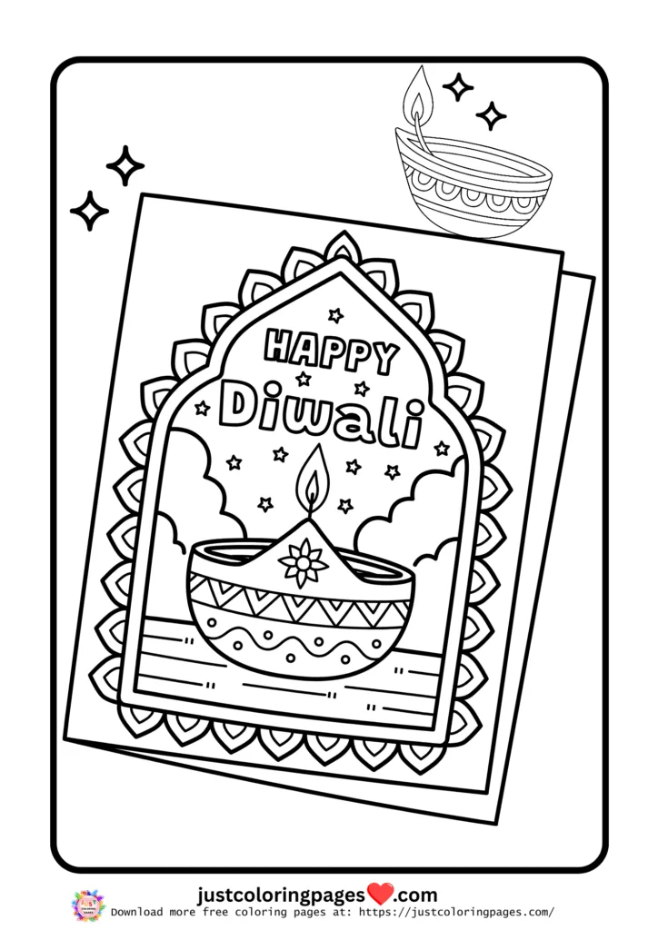 Happy Diwali Coloring Pages for Kids Free Printable PDF 12 happy diwali coloring pages free pdf