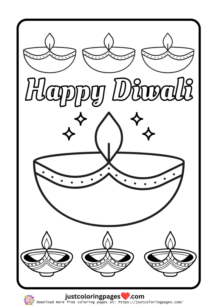 Happy Diwali Coloring Pages for Kids Free Printable PDF 15 happy diwali coloring pages free pdf
