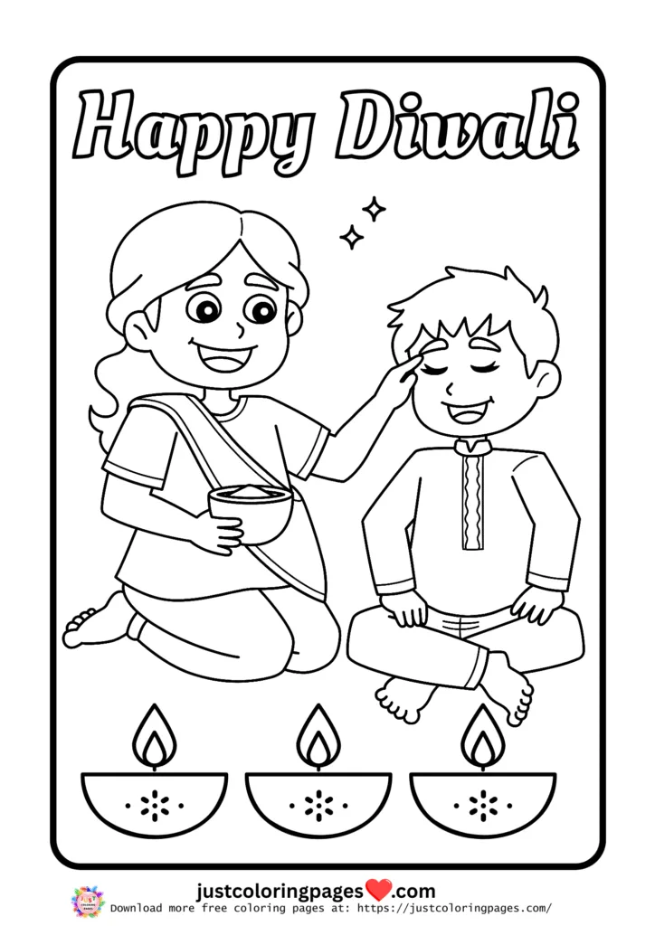 Happy Diwali Coloring Pages for Kids Free Printable PDF 16 happy diwali coloring pages free pdf