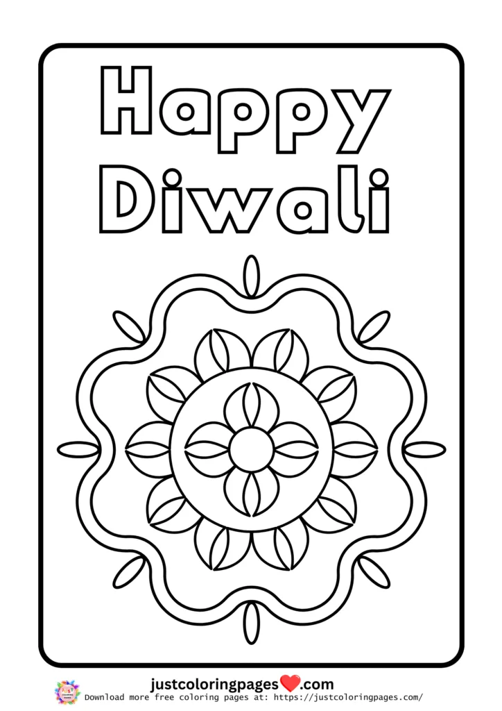 Happy Diwali Coloring Pages for Kids Free Printable PDF 14 happy diwali coloring pages free pdf