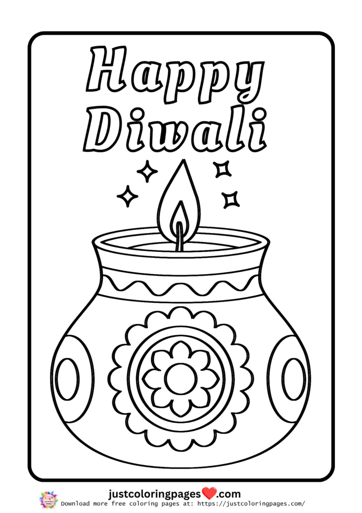 Happy Diwali Coloring Pages for Kids Free Printable PDF 21 happy diwali coloring pages free pdf