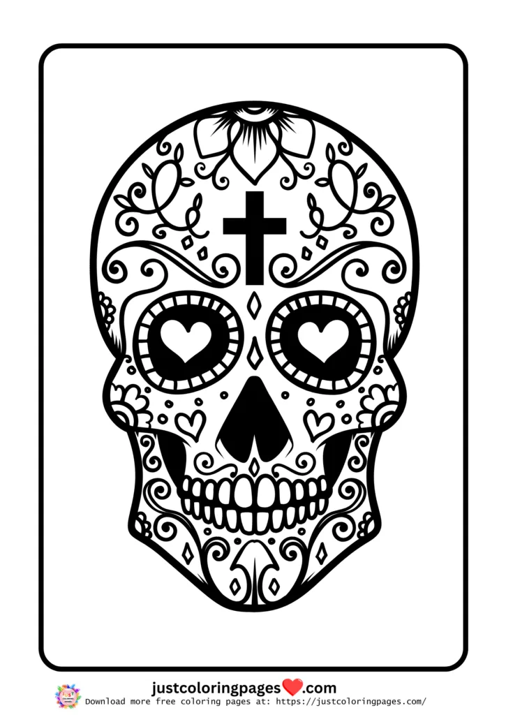 Sugar skull coloring pages for adults