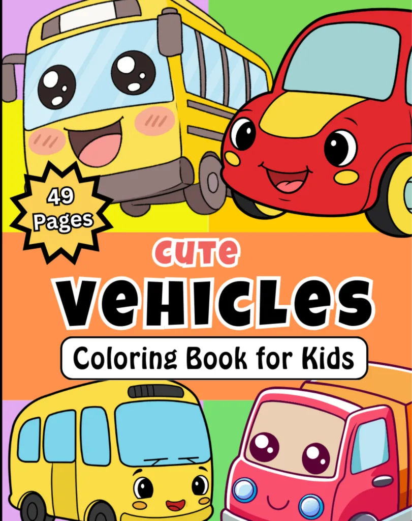 vehicle coloring book for kids