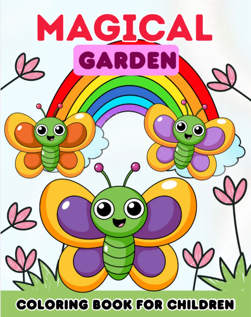 butterfly and flowers coloring book for kids