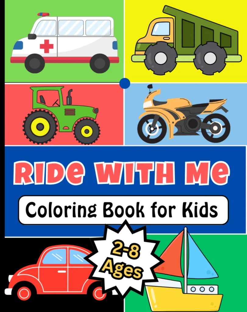 vehicle coloring book for kids